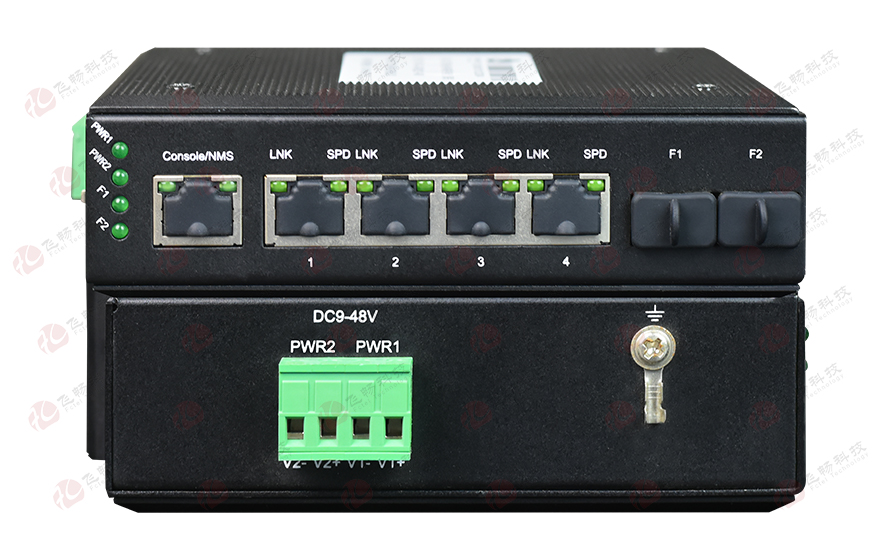 飛暢科技-網管型 4千兆電+2路千兆光(SFP) 工業(yè)軌式環(huán)網交換機