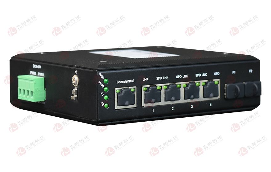 飛暢科技-網管型 4千兆電+2路千兆光(SFP) 工業(yè)軌式環(huán)網交換機