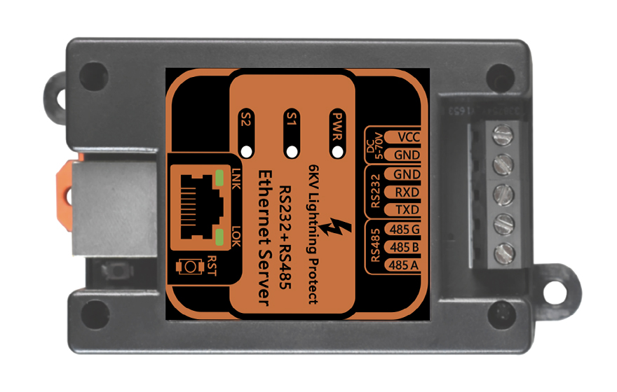 飛暢科技-工業(yè)級(jí) 軌式1路RS232+1路RS485  串口服務(wù)器