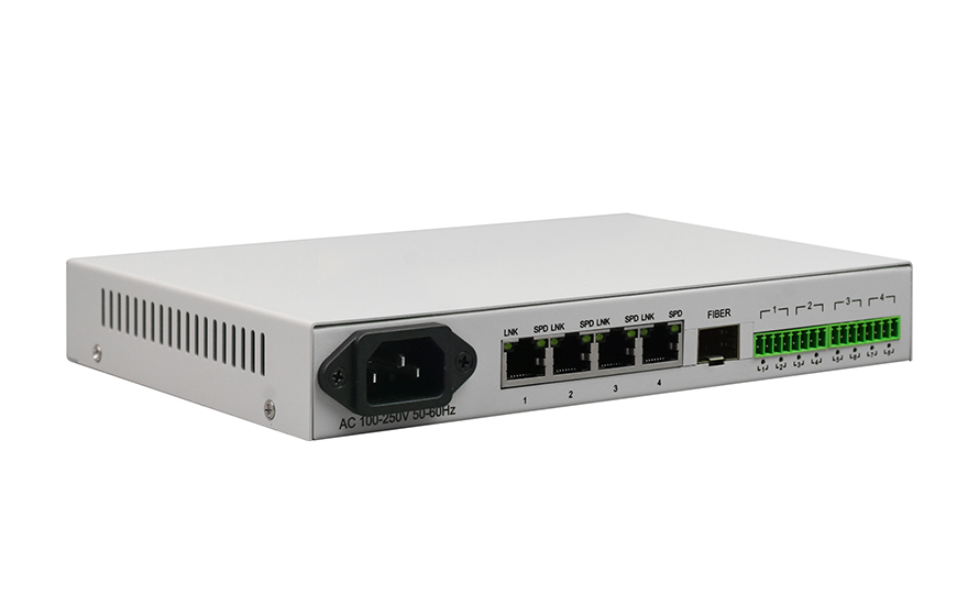 飛暢科技-4路千兆網(wǎng)絡(luò)+4路串口/8路開(kāi)關(guān)量 光端機(jī)