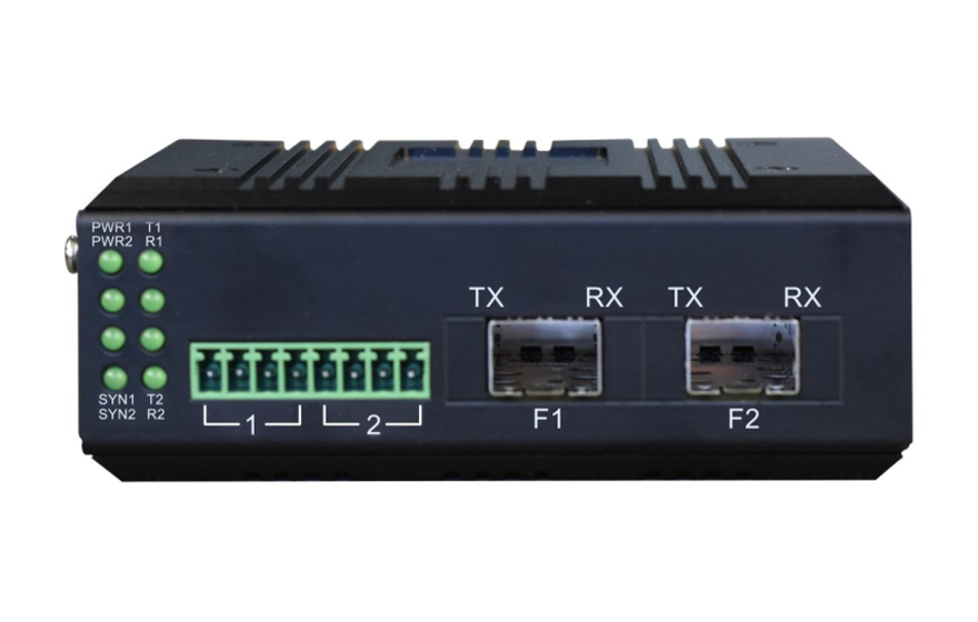 飛暢科技-工業(yè)軌式 4路模擬量+開關量+串口 混合光端機 （帶斷纖保持功能）